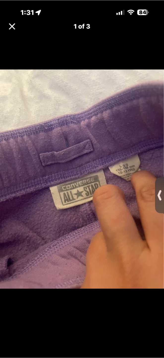 Converse All Star Youth Joggers Purple Size Large