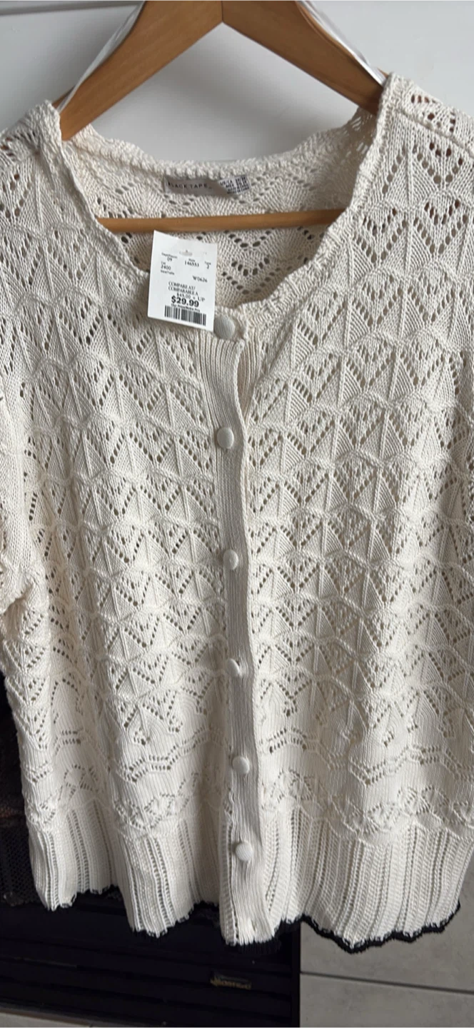 Brand New Black Tape Cream Knit Cardigan - photo 2