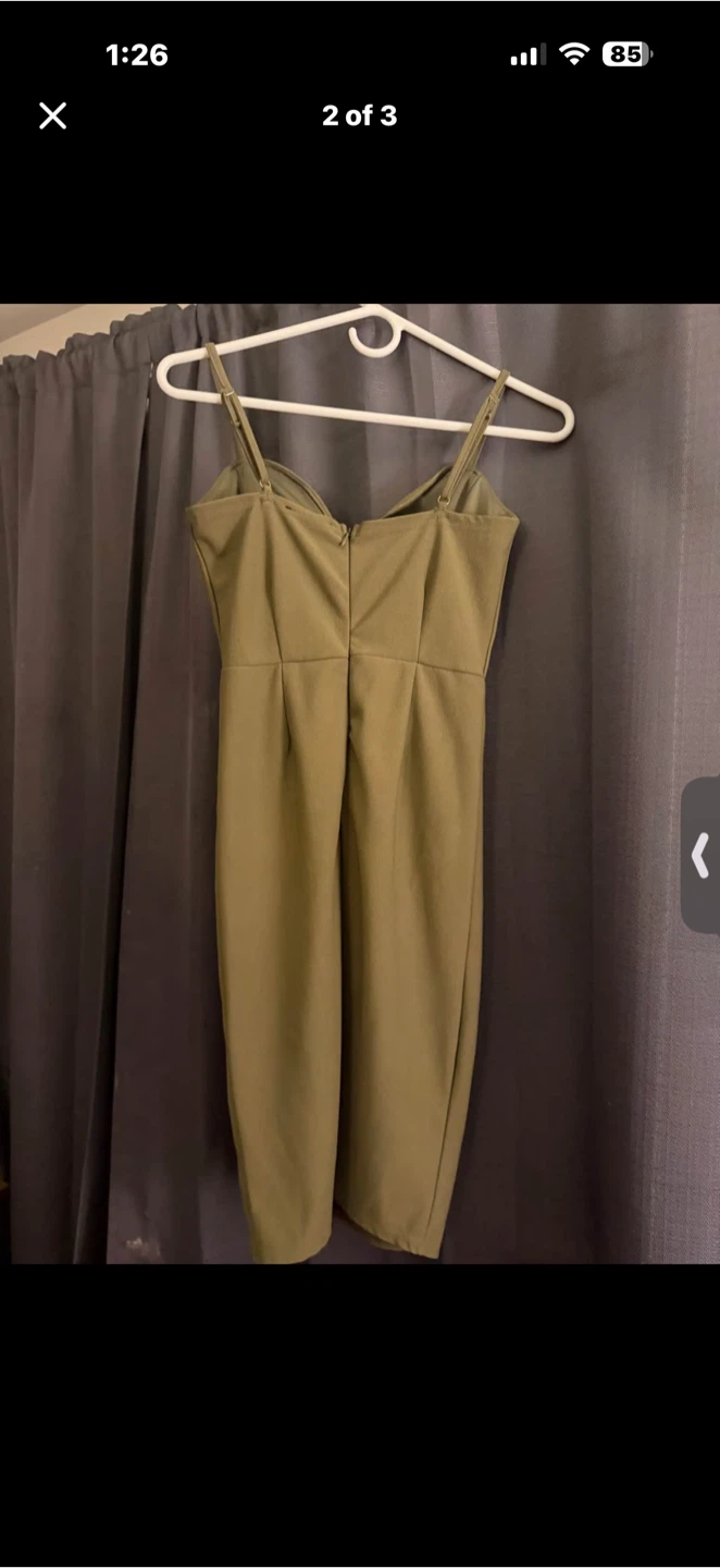 Revamped Olive Green Midi Dress Size Small