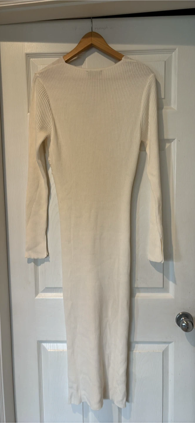 ASOS Cream Ribbed Midi Dress - photo 4