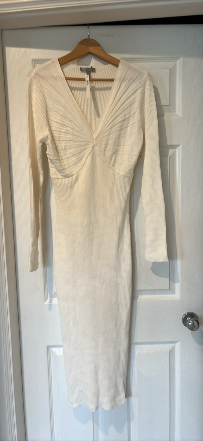 ASOS Cream Ribbed Midi Dress - photo 5