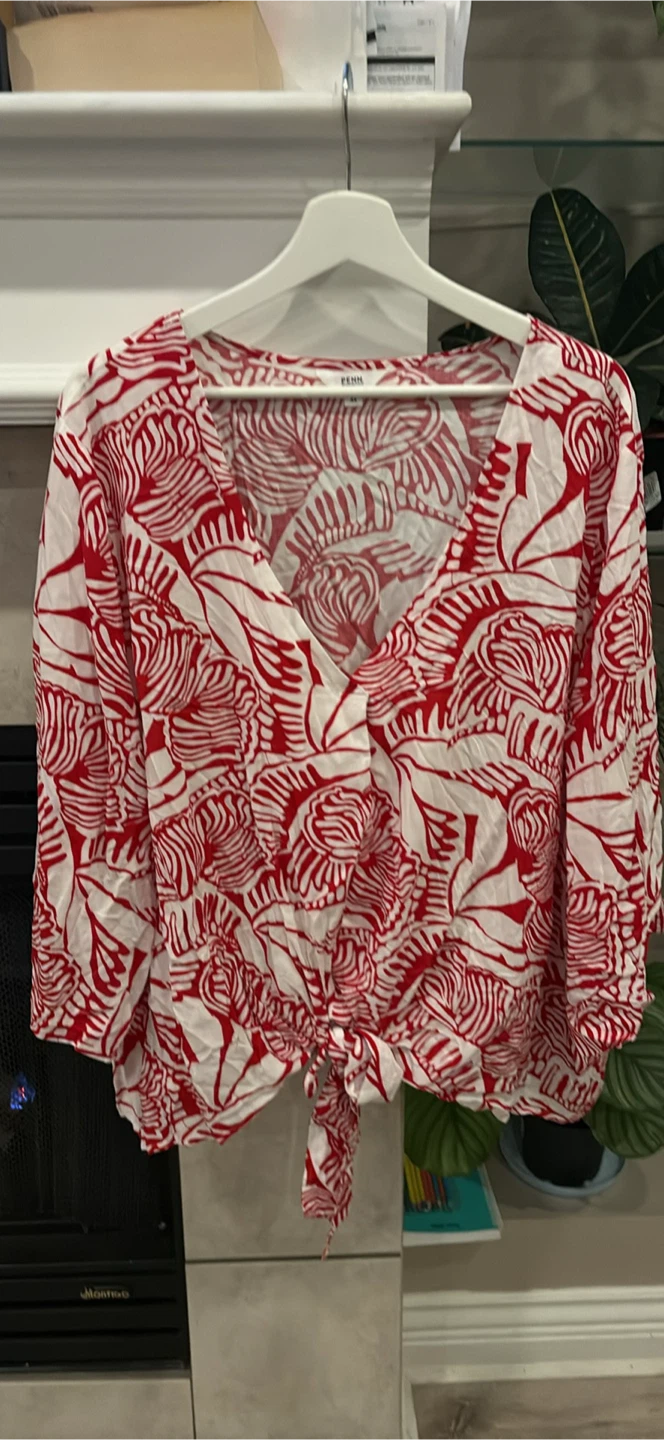 Penningtons Red and White Patterned Top - photo 2