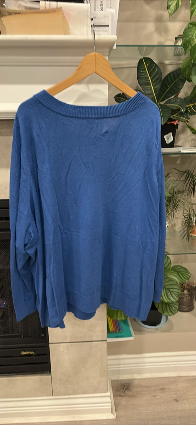 Penningtons Blue Button-Up Cardigan Size 5X - photo 4