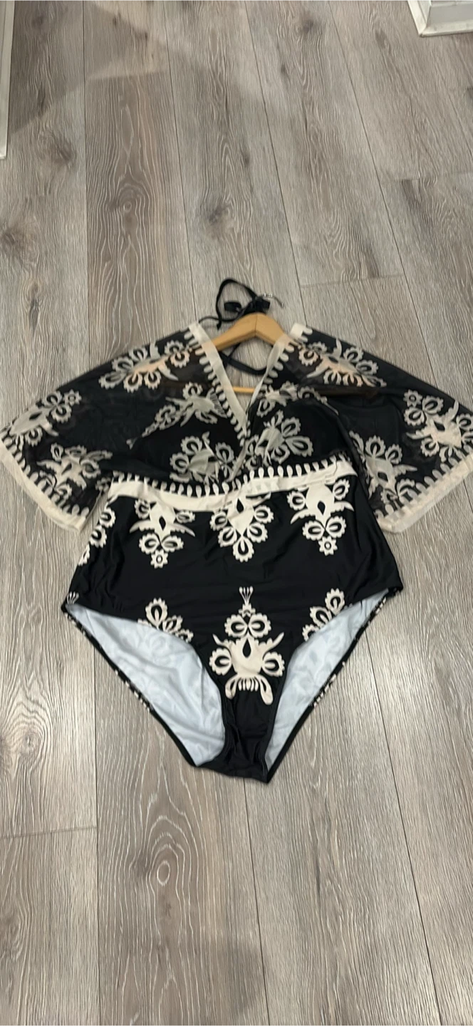 Brand New Black and white floral swimsuit