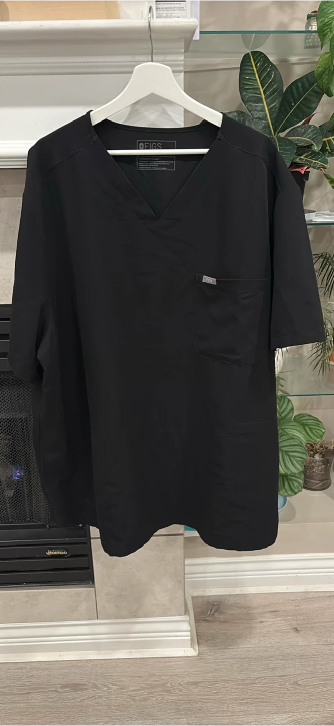 FIGS Technical Collection Scrub Top - Black 5XL