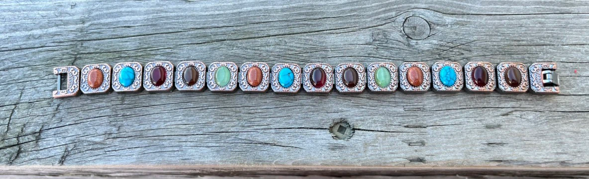 Multicoloured Stone Bracelet copper - photo 3