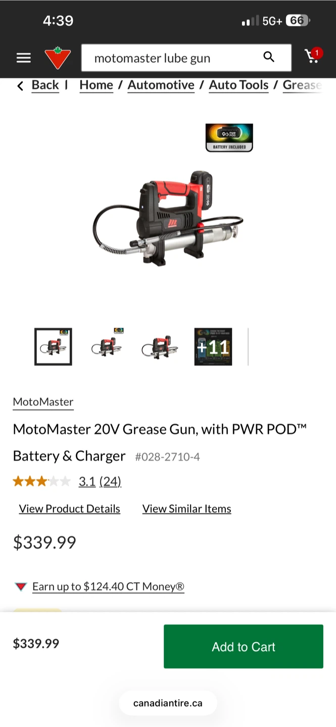 MotoMaster 20V Grease Gun with PWR POD Battery and Charger - photo 2
