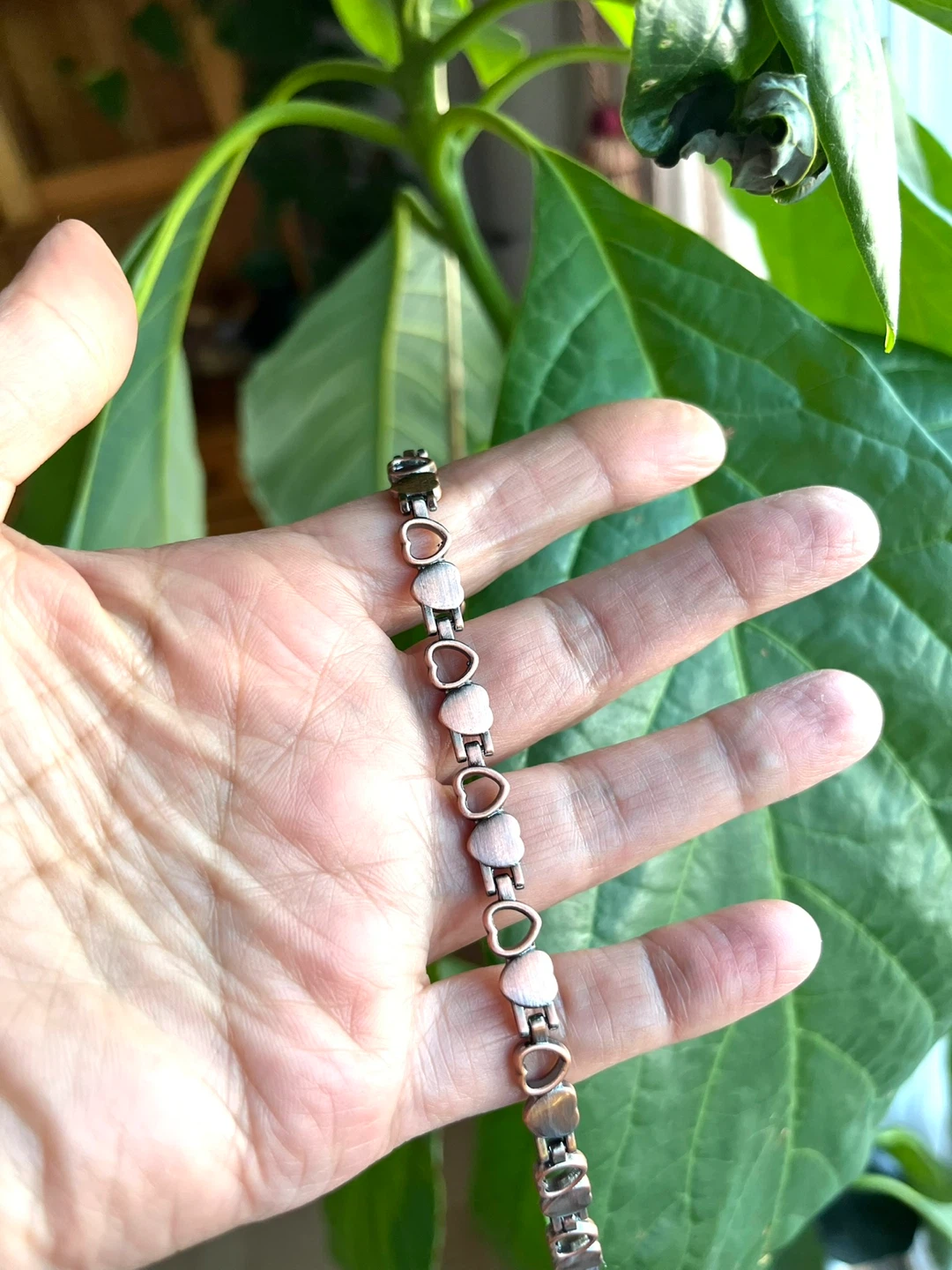 Copper Heart Design Magnetic Bracelet