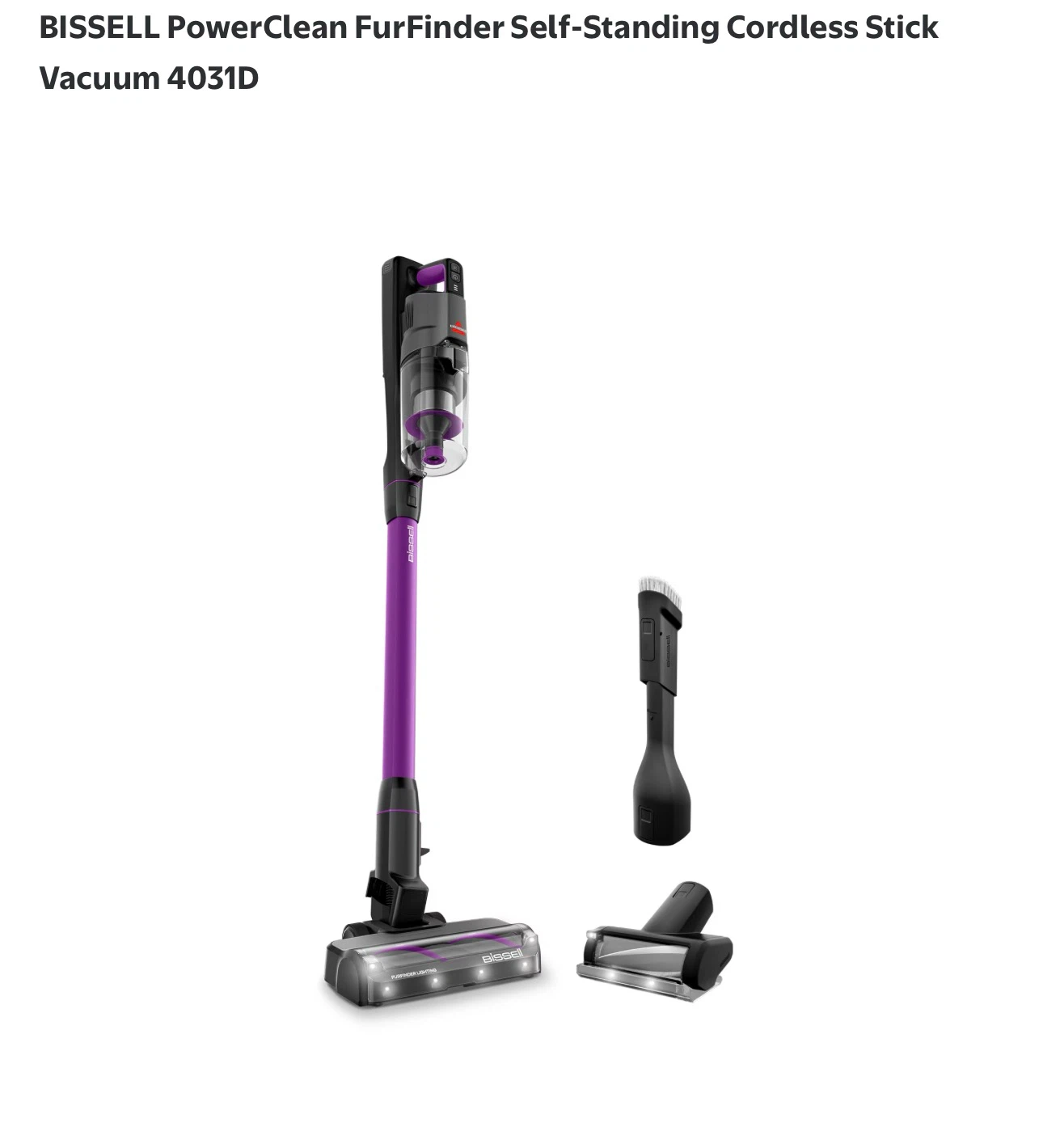 Bissell PowerClean FurFinder Cordless Stick Vacuum 4031D - photo 2