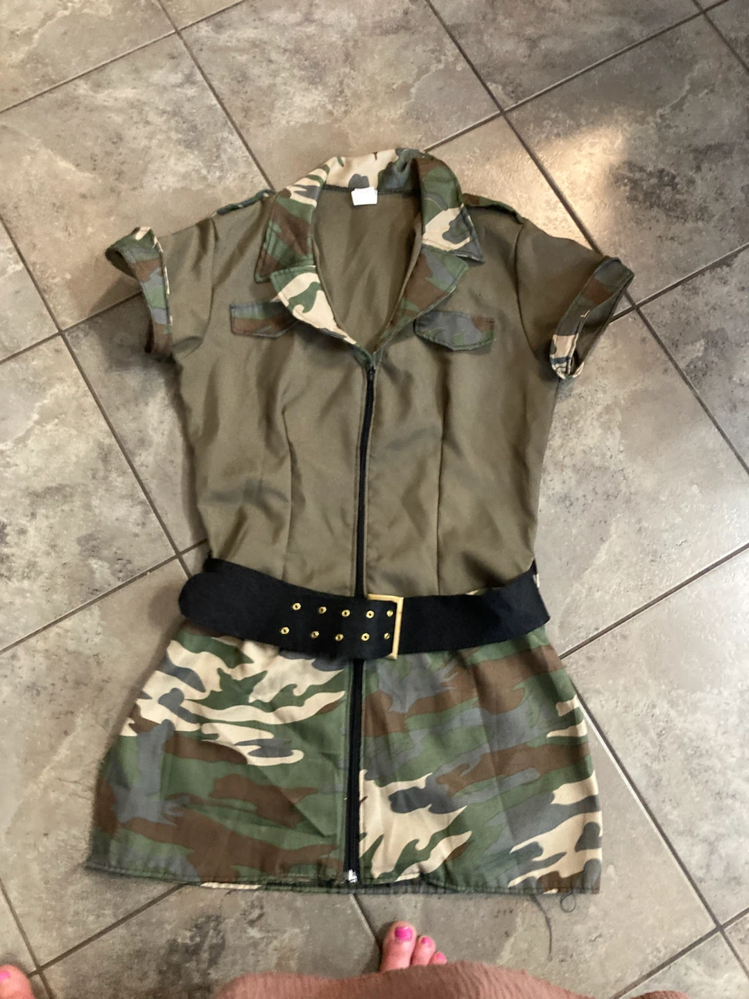 Camo Army Style Dress with Belt - photo 2