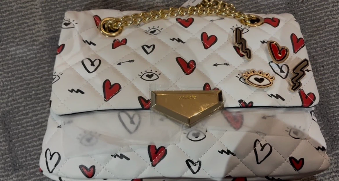 ALDO Quilted Heart Print Crossbody Bag