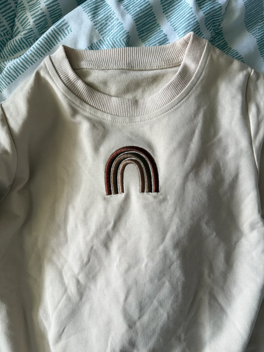 Baby Beige Romper with Rainbow Detail - photo 2