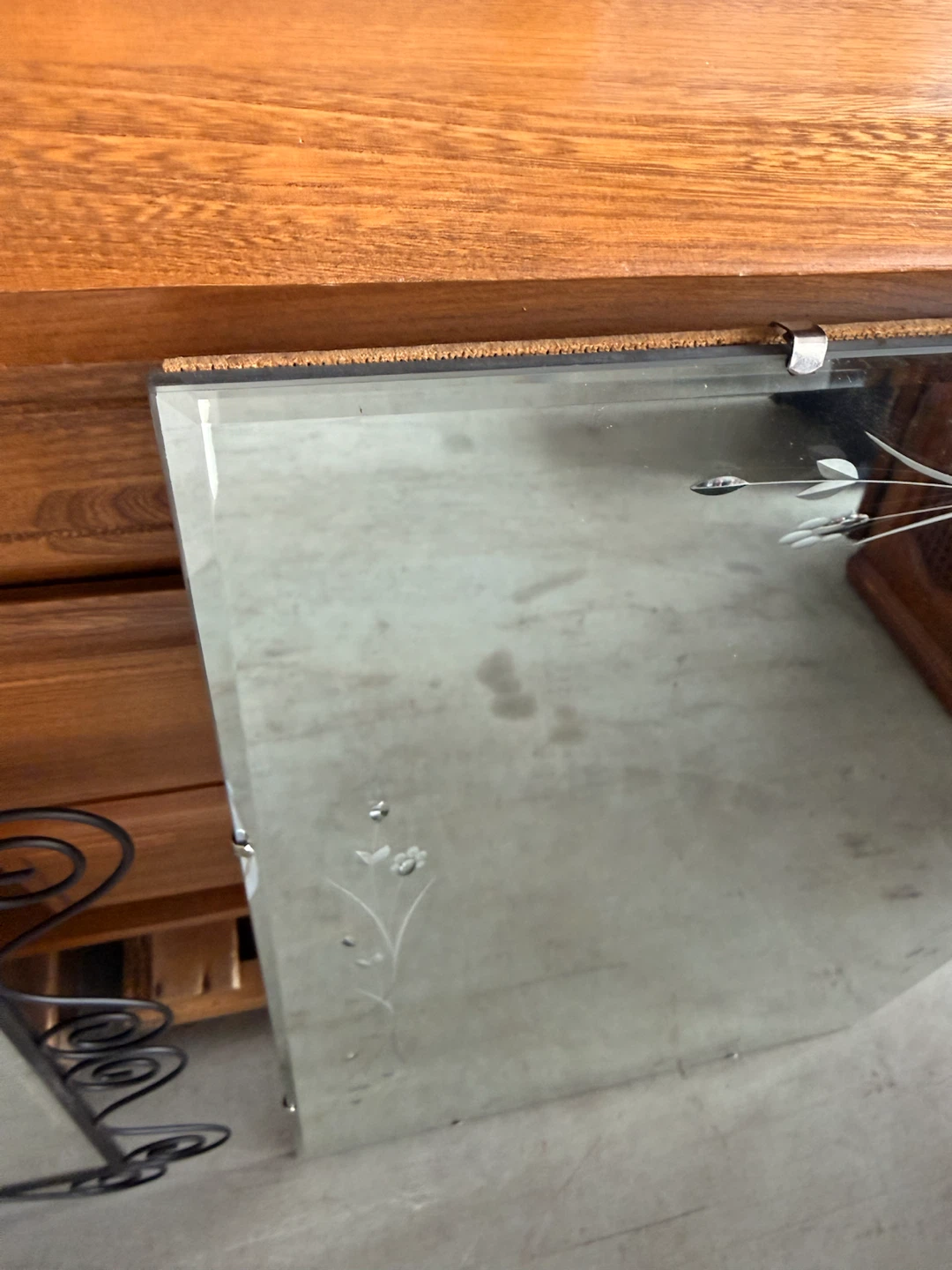Vintage Eaton Canada Etched Glass Wall Mirror - photo 3