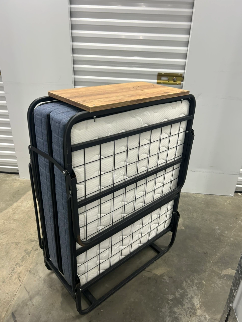 Folding Rollaway Bed with Wood Top