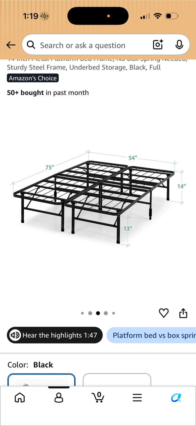 Full Size Metal Platform Bed Frame - photo 3