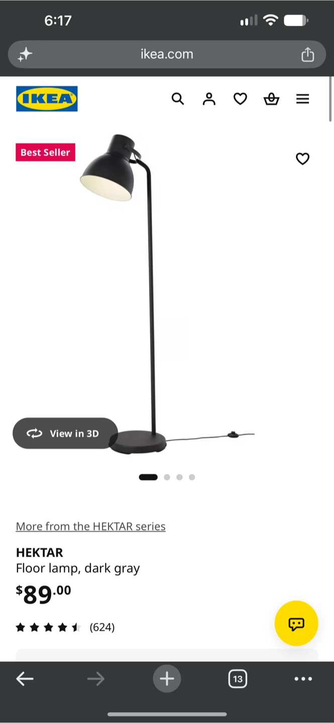 IKEA Hektar dark grey floor lamp - photo 3