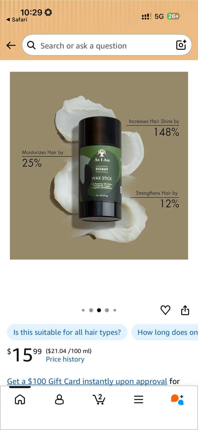 As I Am Rosemary Wax Stick 75g - photo 2