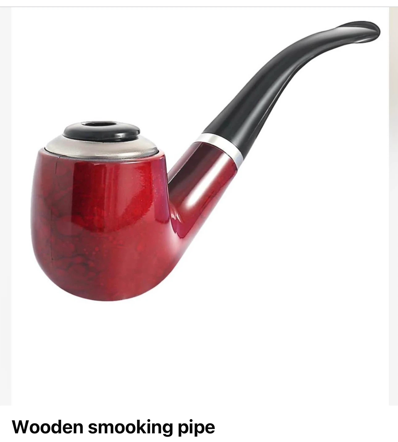 Red Wooden Smoking Pipe