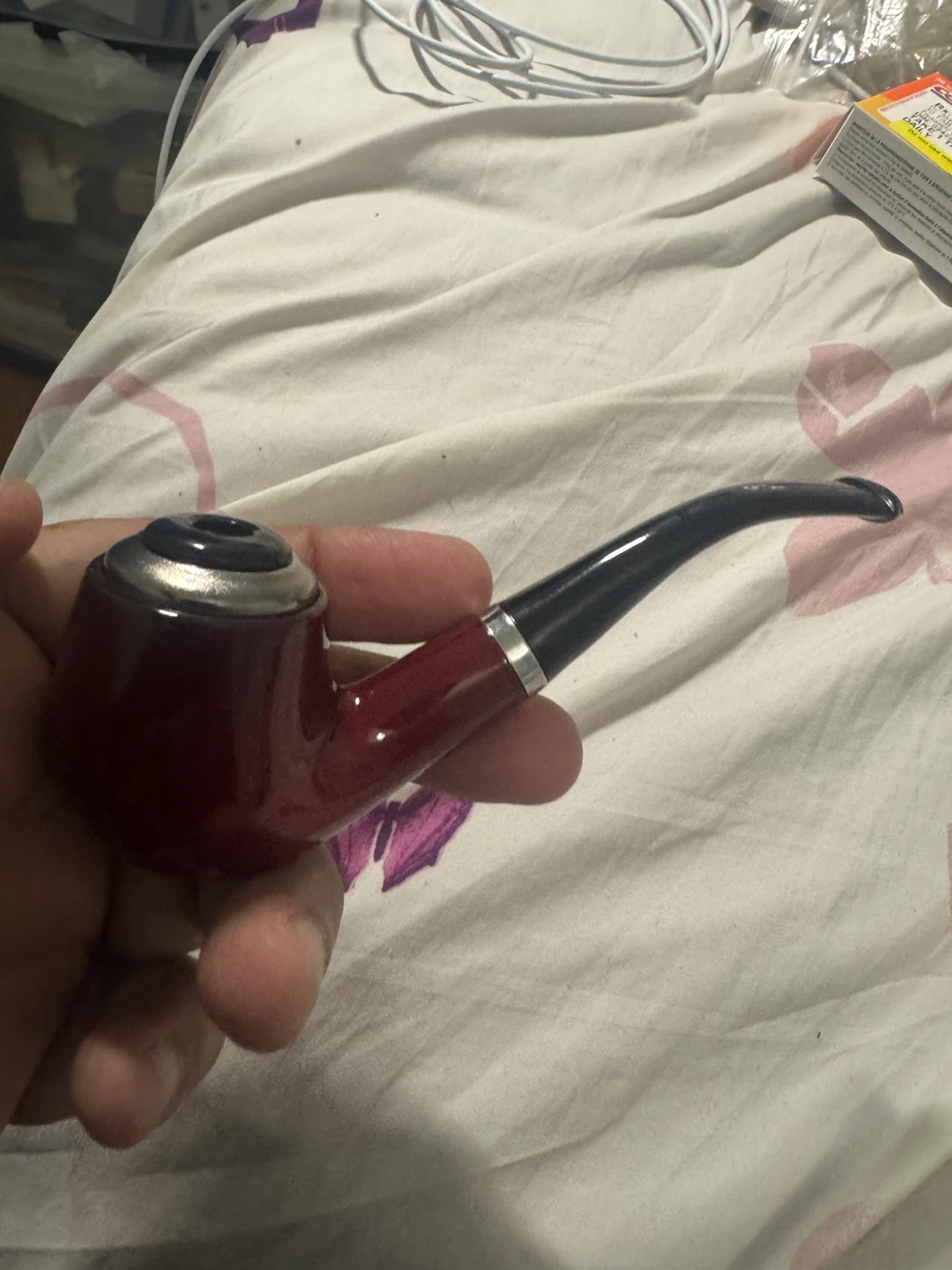 Red Wooden Smoking Pipe - photo 2