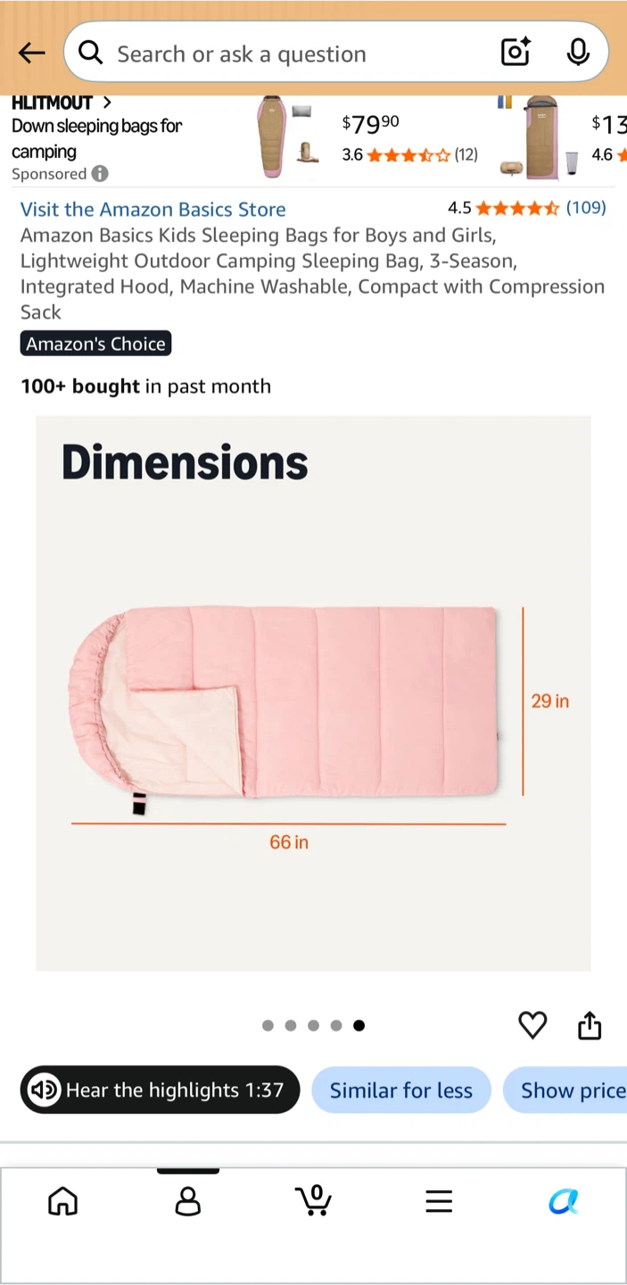 Amazon Basics Kids Sleeping Bag - photo 2