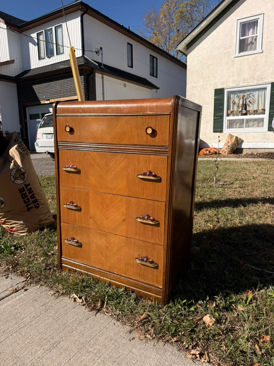 Vintage Four-Drawer Wood Dresser