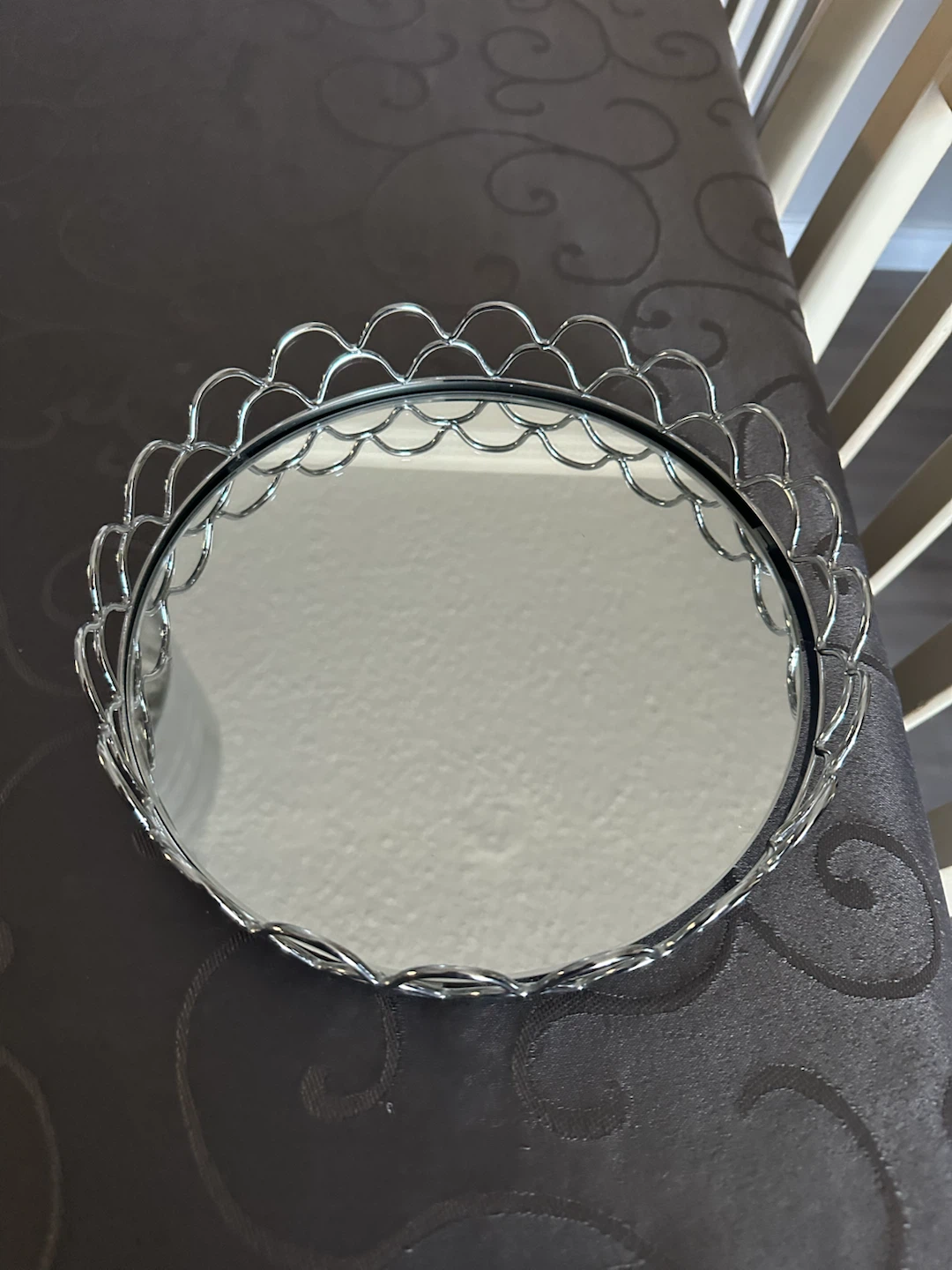 Silver Mirrored Vanity Tray