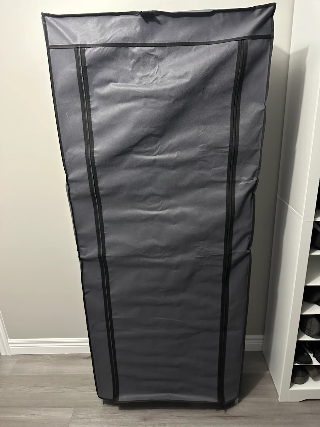 Portable Grey Fabric Shoe Rack - photo 2