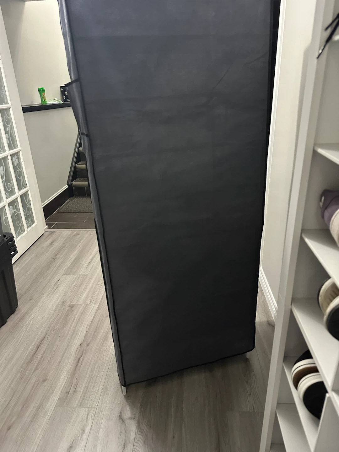 Portable Grey Fabric Shoe Rack - photo 5