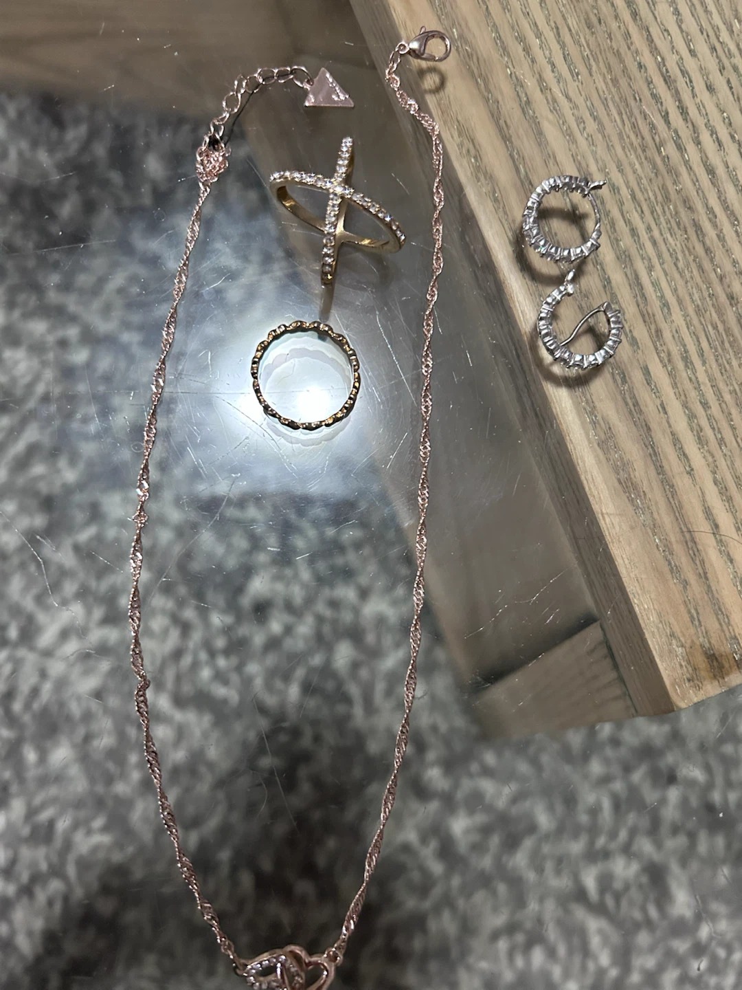 Guess Necklace, Rings, and Hoop Earrings Set - photo 2