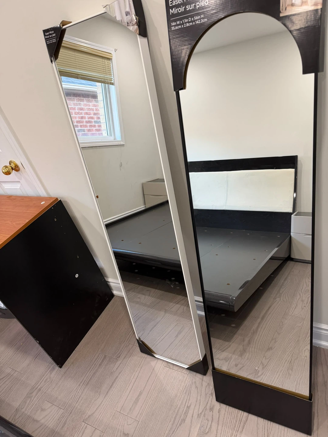 Two Arched Easel Floor Mirrors