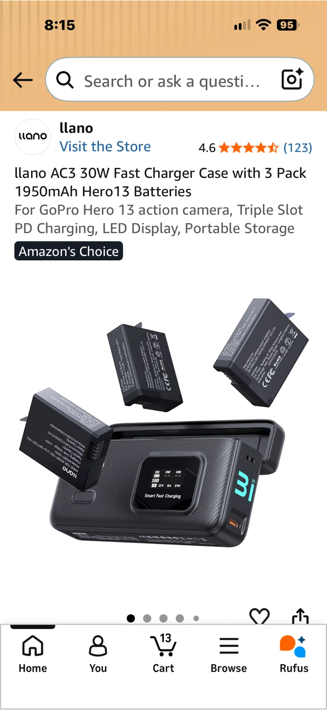 llano AC3 30W Fast Charger Case for GoPro Hero 13 - photo 2