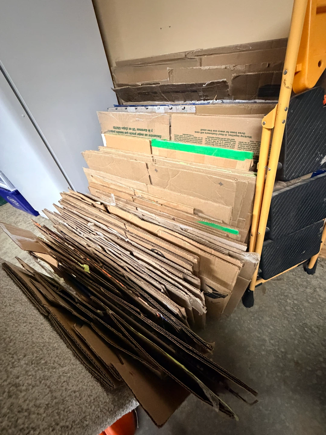 Large collection of assorted moving boxes