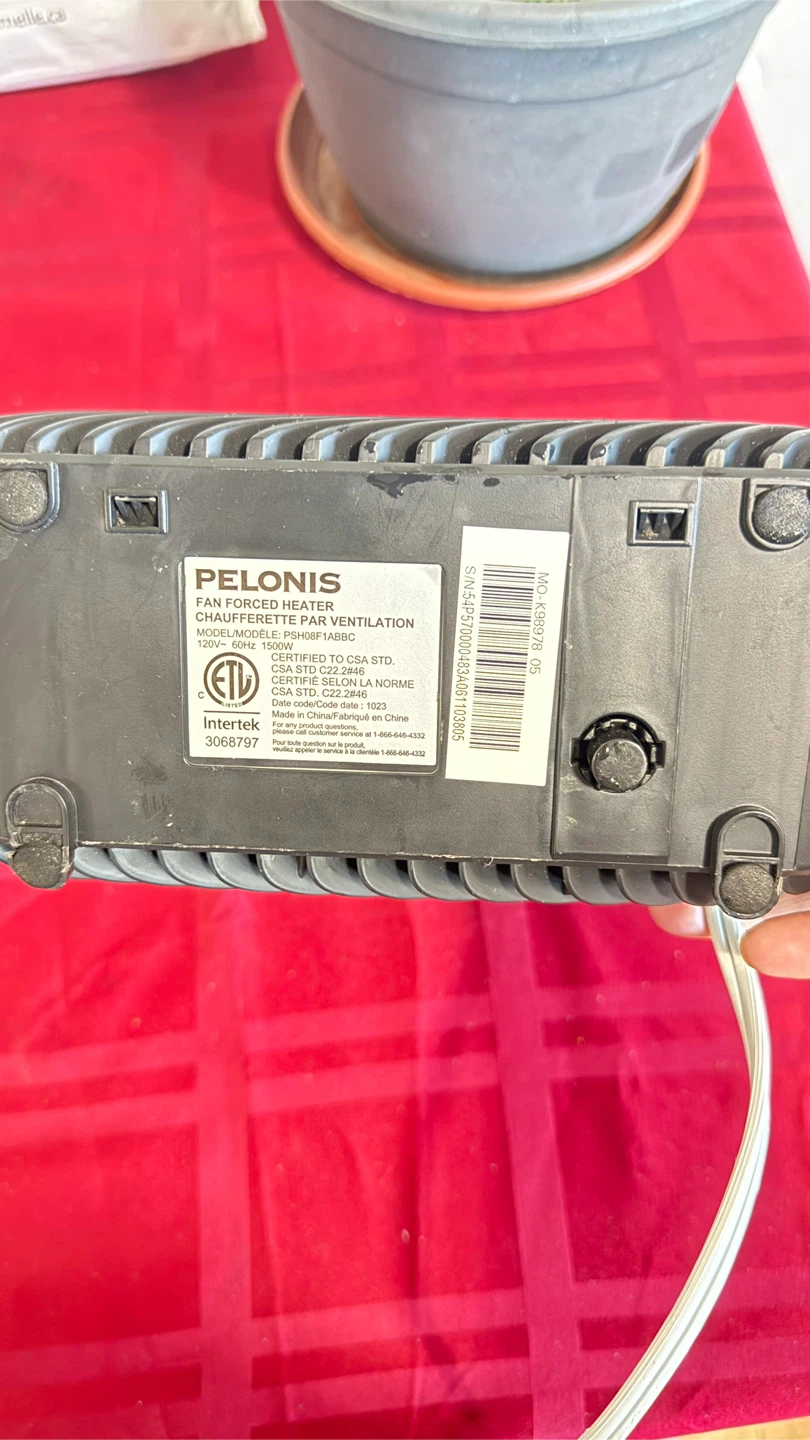 Pelonis Portable Fan-Forced Space Heater – 1500W - photo 2