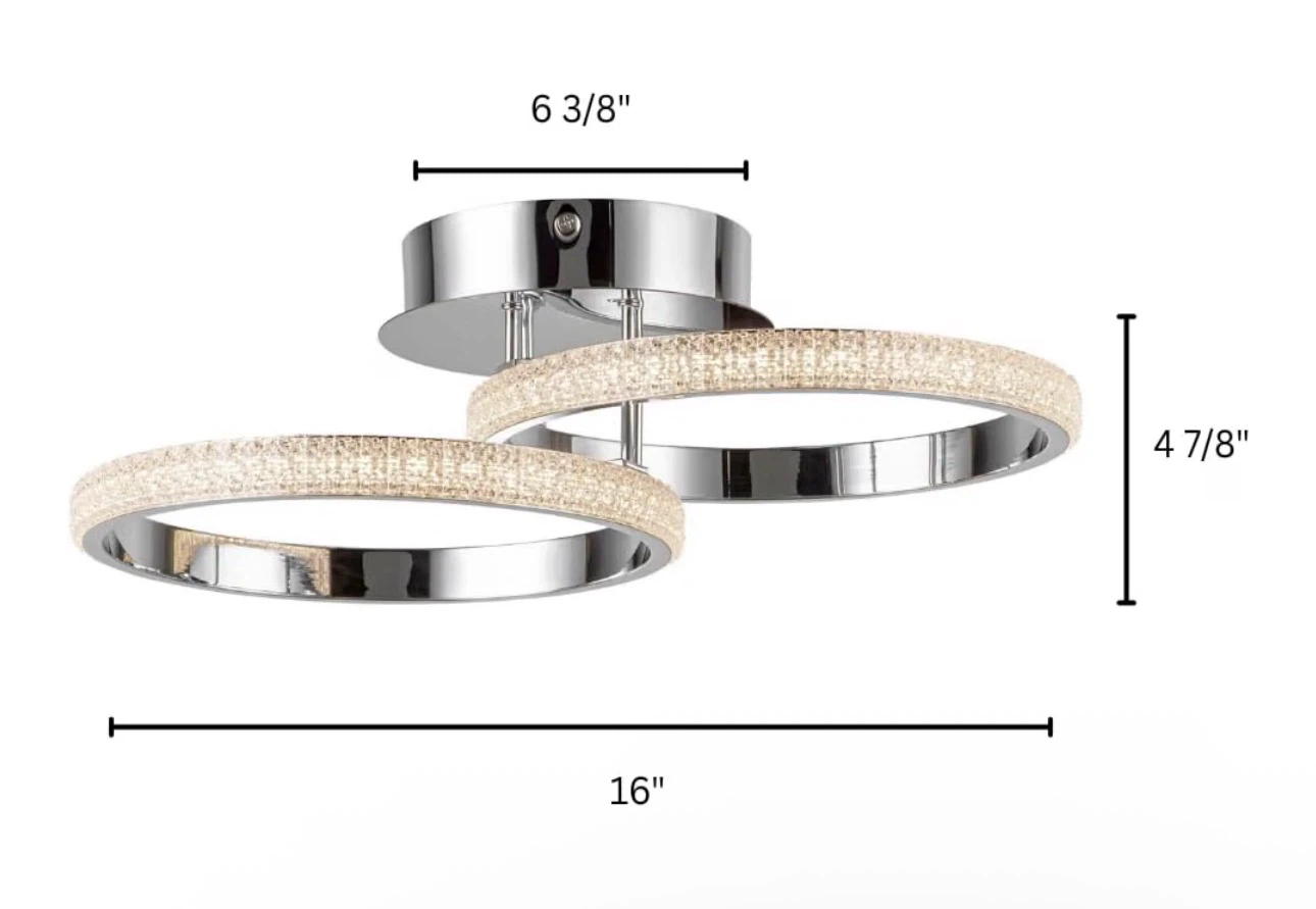 LORIS 16-IN. LED MOUNT LIGHT, CHROME - photo 2