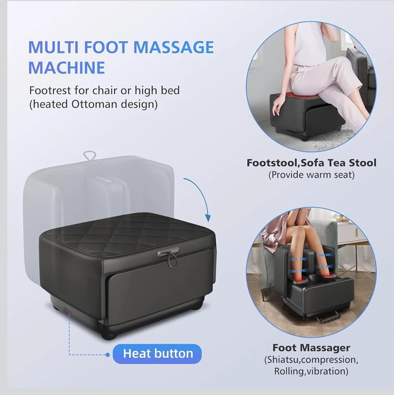 COMFIER 2 in 1 Shiatsu Foot and Calf Massager Machine - photo 3