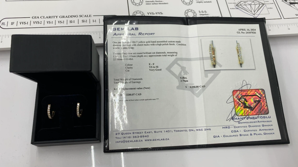 18KT White Gold Diamond Hoop Earrings. Barely used. - photo 4