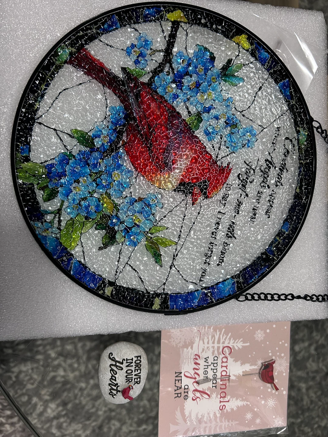 Giftcraft Cardinal Stained Glass Suncatcher
