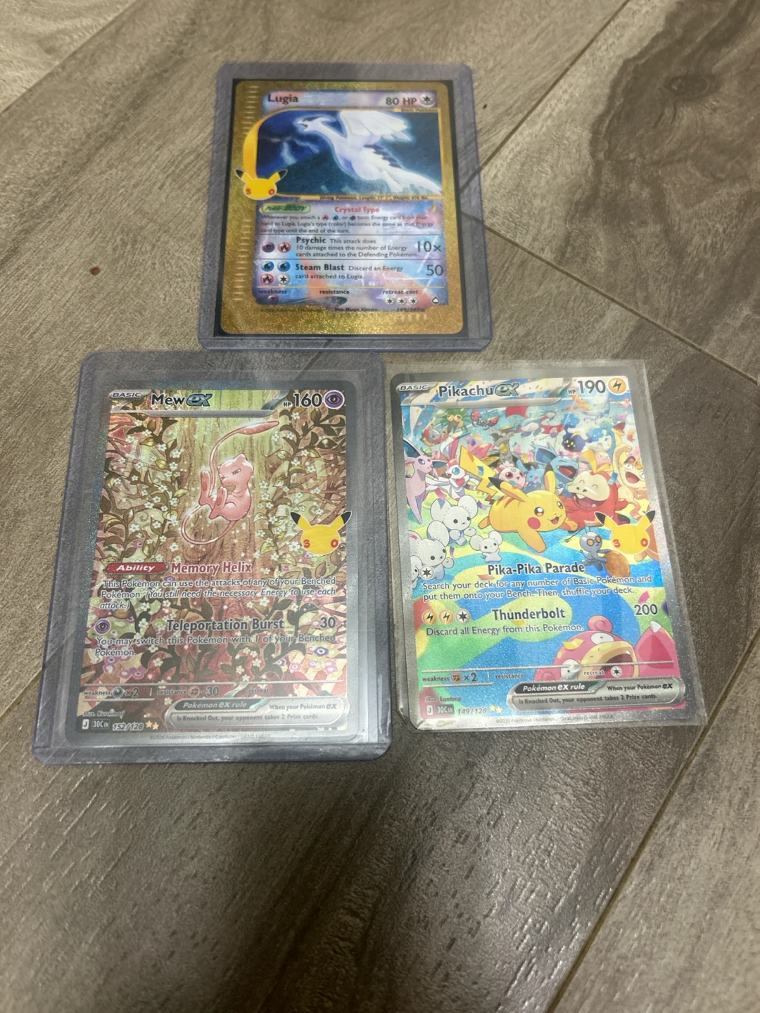 Pokémon TCG Cards - Lugia, Mew ex, Pikachu ex