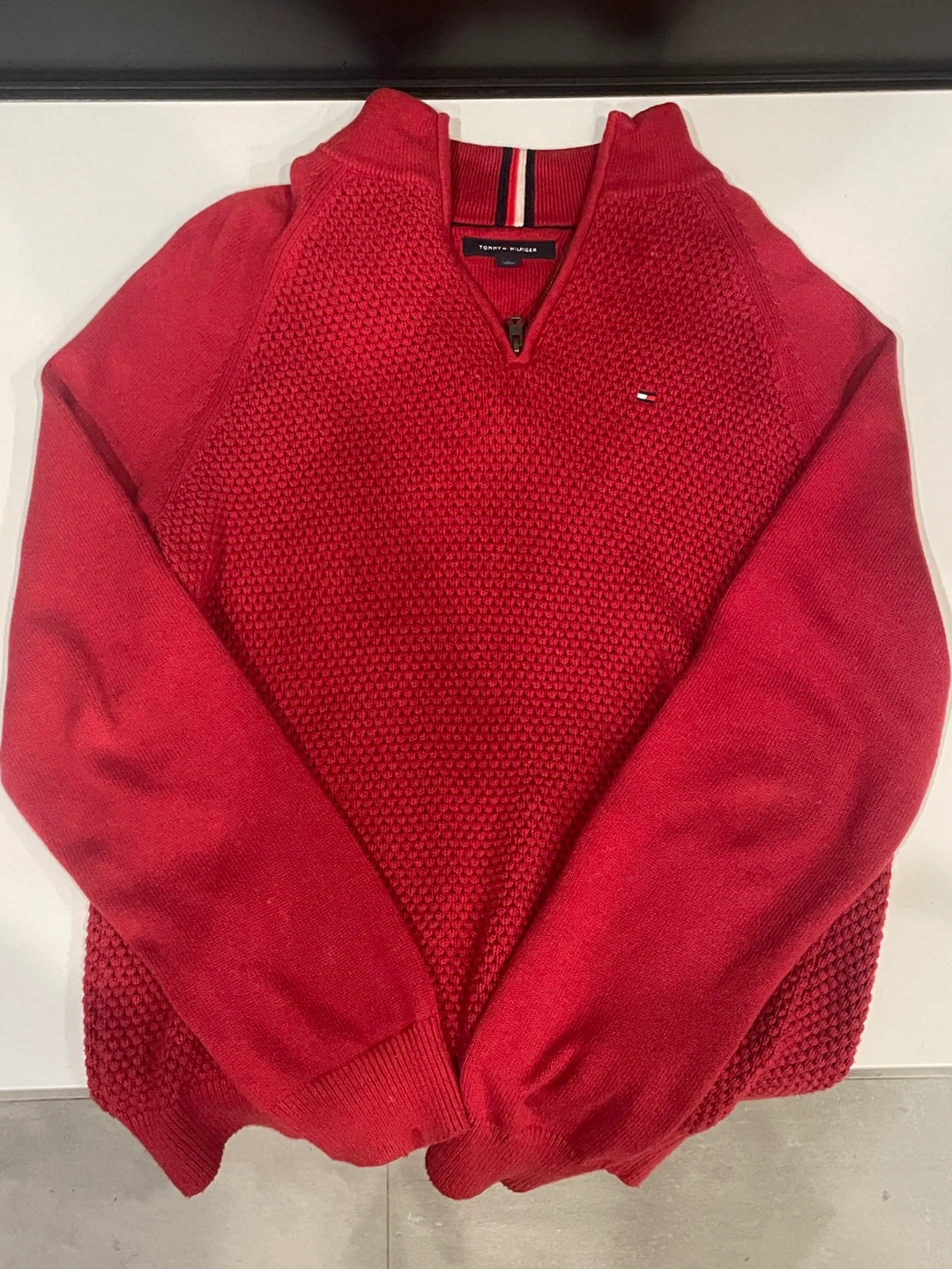 Tommy Hilfiger Red Quarter-Zip Sweater (great conditions) - photo 2