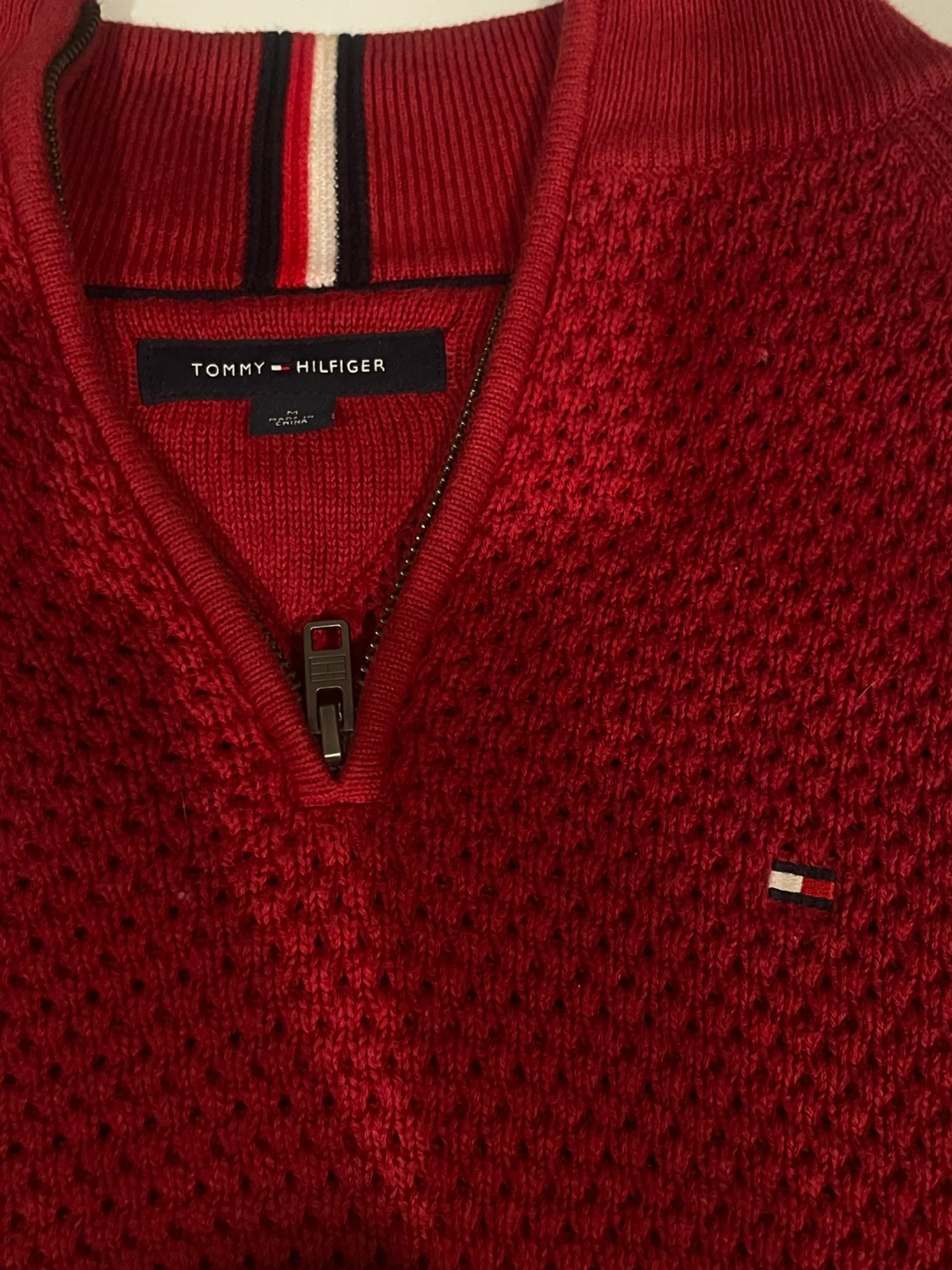 Tommy Hilfiger Red Quarter-Zip Sweater (great conditions) - photo 3