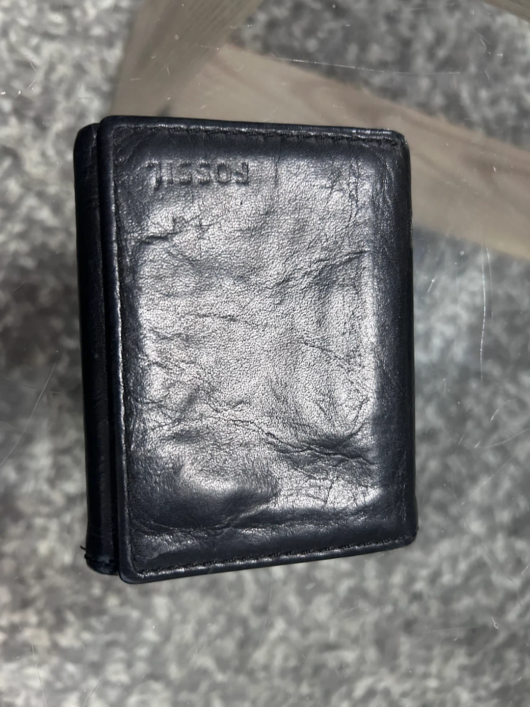 Fossil Black Leather Trifold Wallet