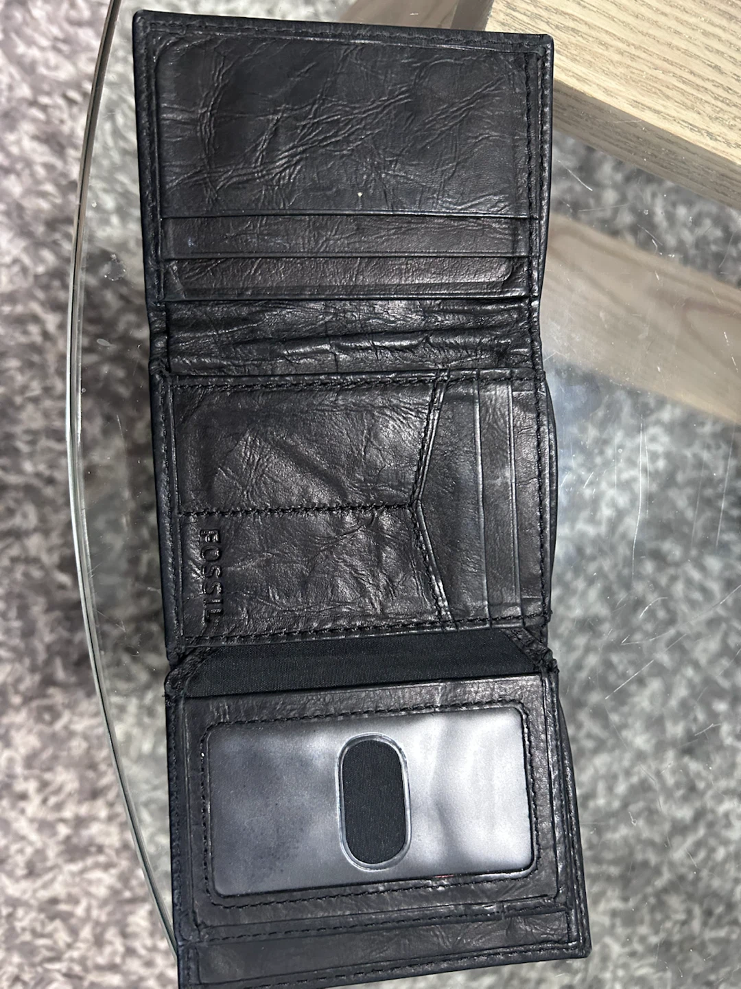 Fossil Black Leather Trifold Wallet - photo 2