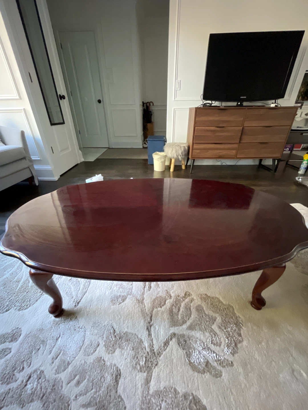 Vintage Style Dark Wood Coffee Table