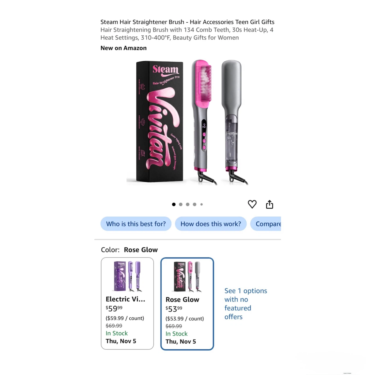 Brand new Steam Hair Straightener Brush