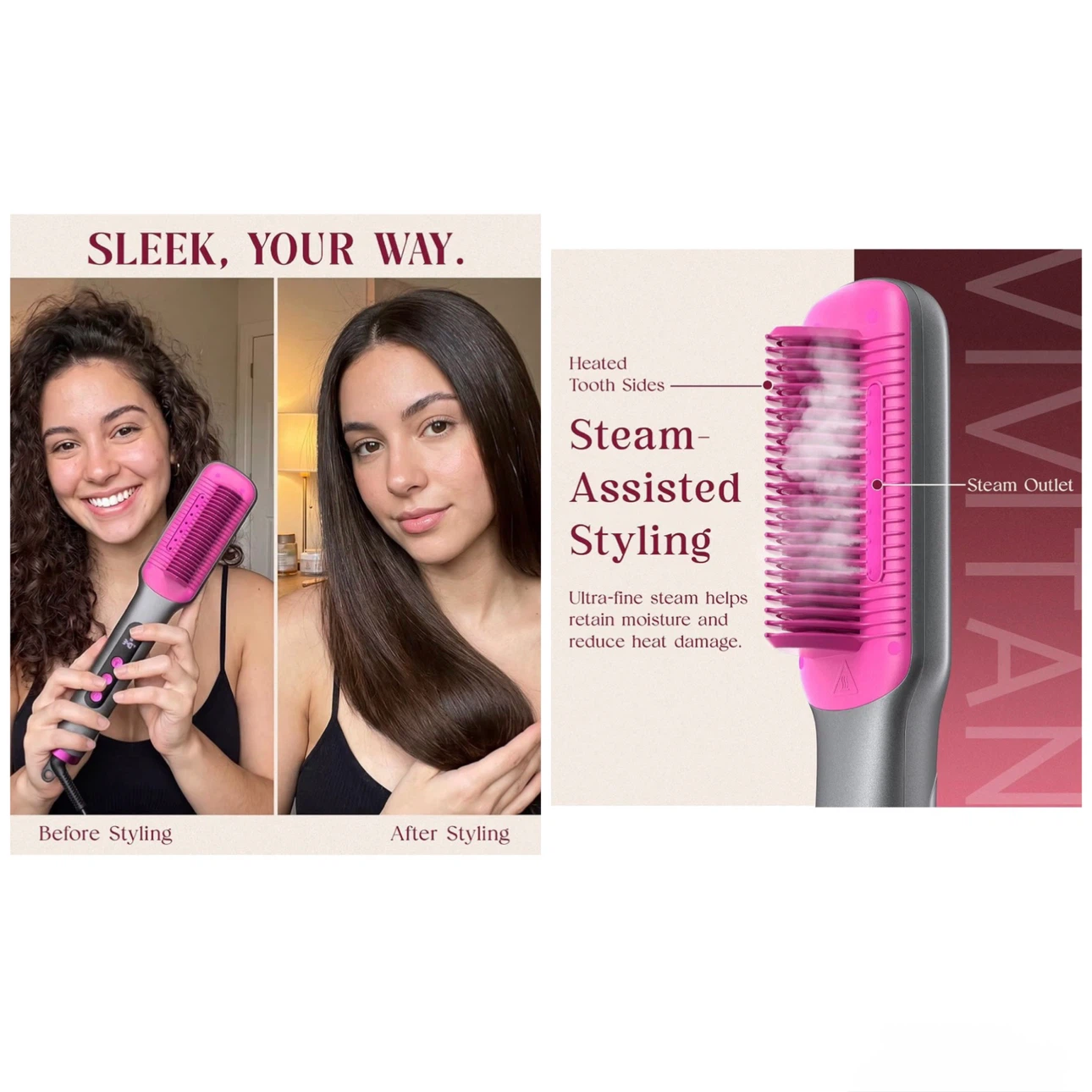 Brand new Steam Hair Straightener Brush - photo 3