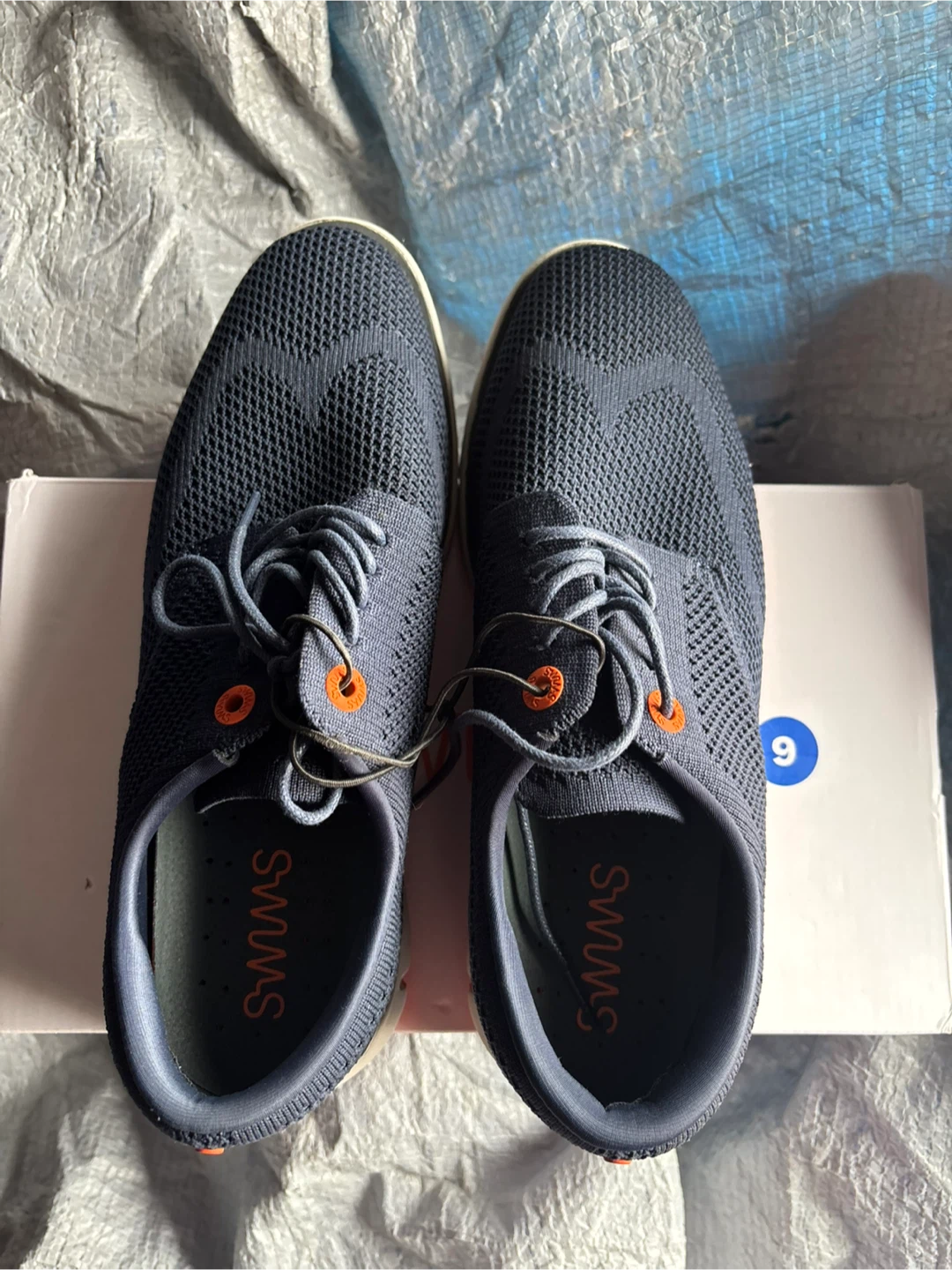SWIMS Olsen Knit Shoes Navy Size 9