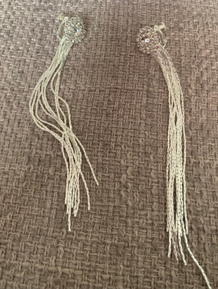 Silver-Tone Tassel Clip-On Earrings