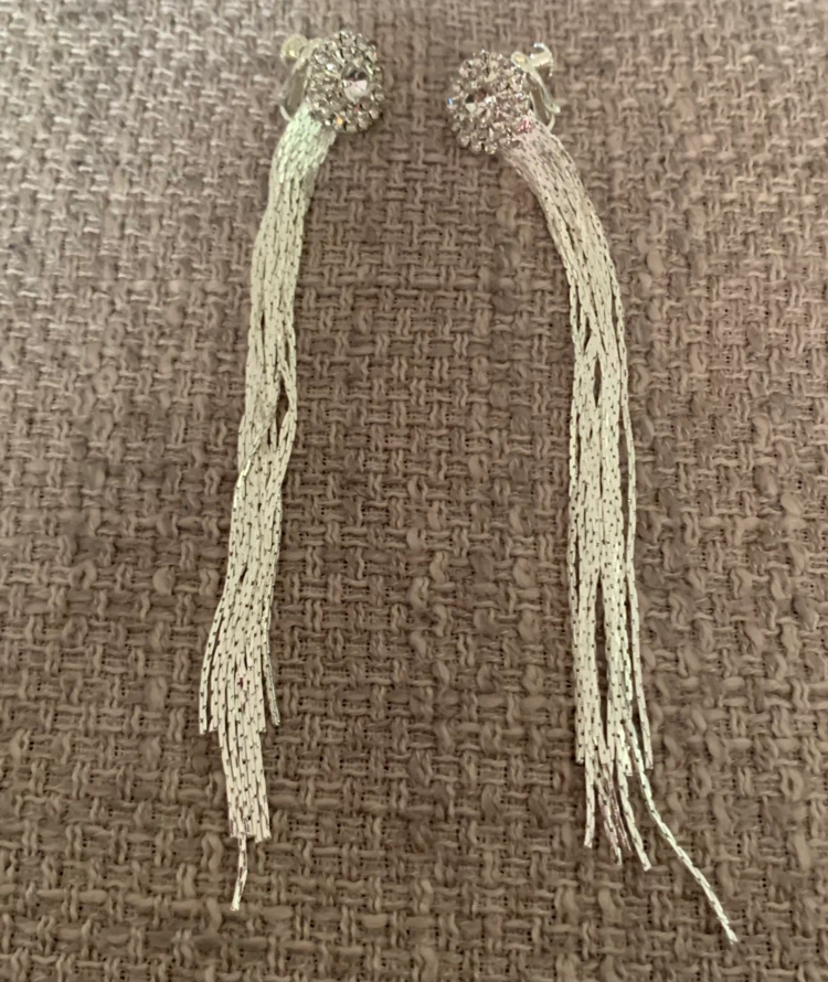 Silver-Tone Tassel Clip-On Earrings - photo 3