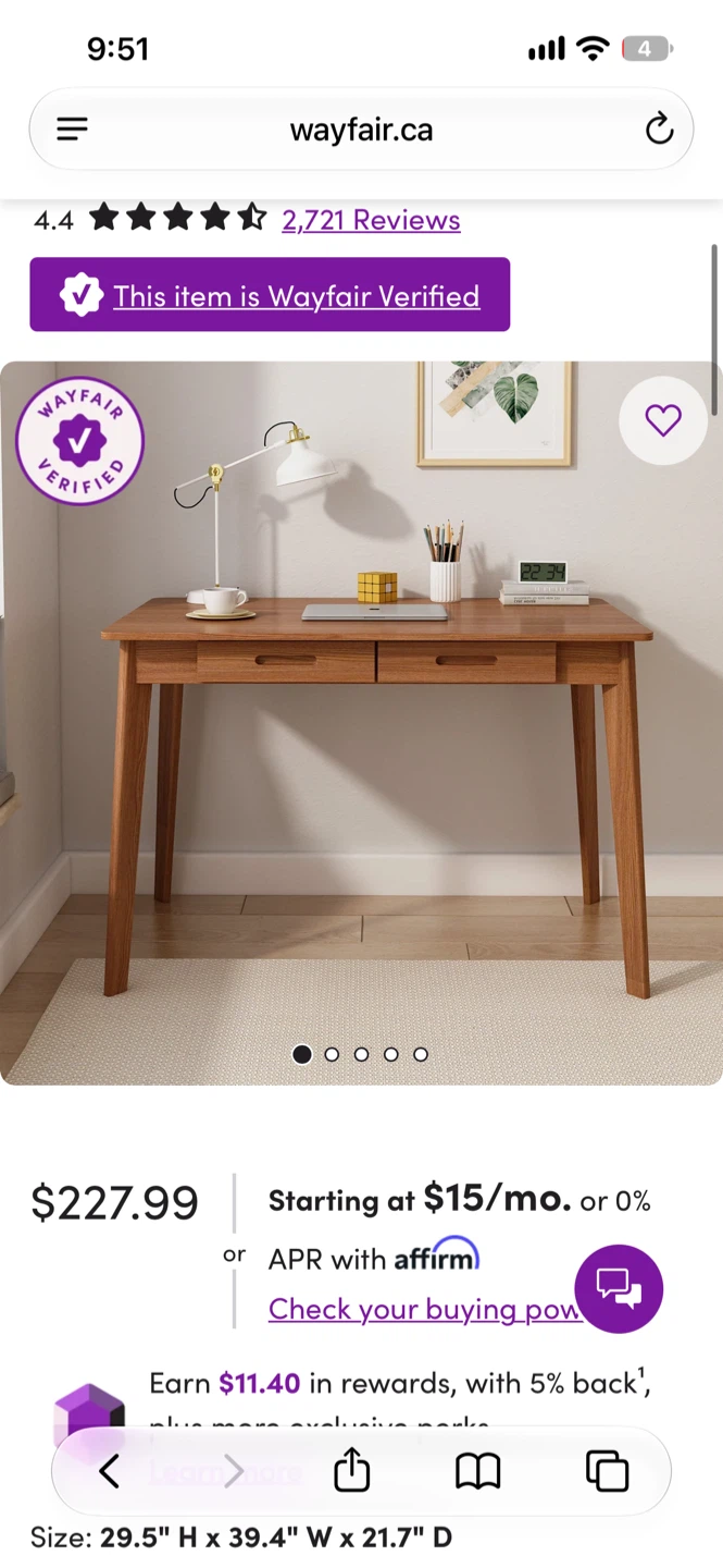 Wooden desk from Wayfair - photo 5