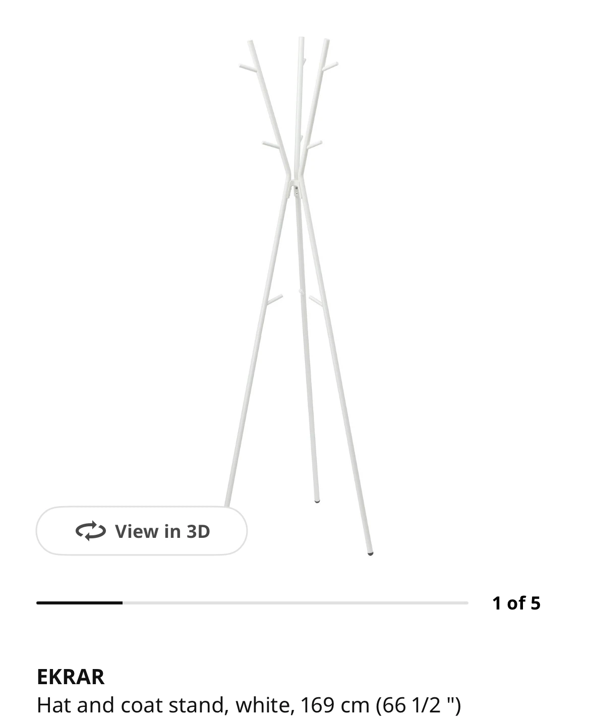 IKEA EKRAR white hat and coat stand - photo 2